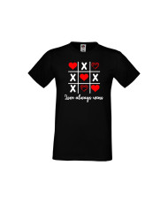 Мъжка тениска Свети Валентин Tic Tac Toe Love Always Wins