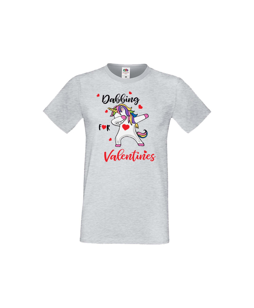 Мъжка тениска Свети Валентин Unicorn Dabbing For Valentine