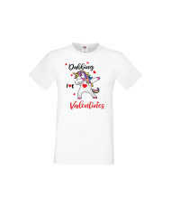 Мъжка тениска Свети Валентин Unicorn Dabbing For Valentine