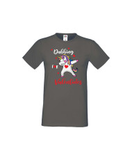 Мъжка тениска Свети Валентин Unicorn Dabbing For Valentine