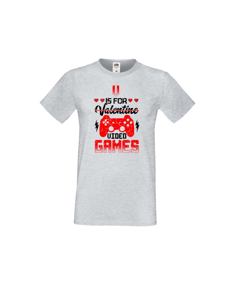 Мъжка тениска Свети Валентин V Is For Valentine Video Games