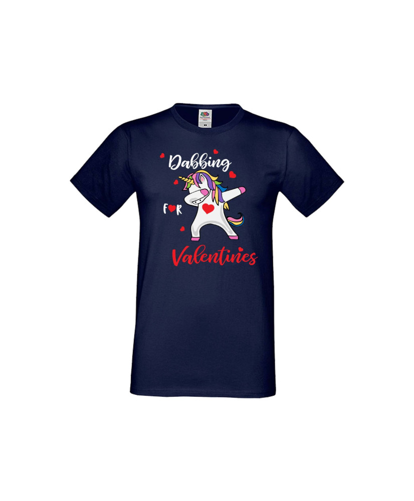 Мъжка тениска Свети Валентин Unicorn Dabbing For Valentine
