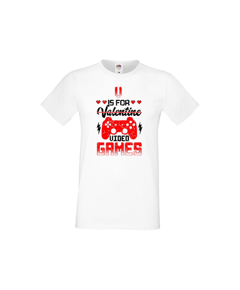 Мъжка тениска Свети Валентин V Is For Valentine Video Games
