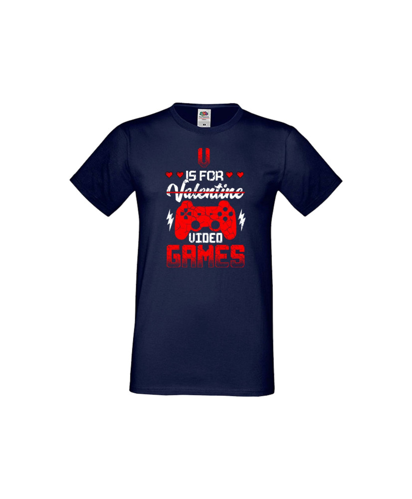 Мъжка тениска Свети Валентин V Is For Valentine Video Games