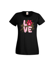 Дамска тениска Свети Валентин Valentines Day Dog Love 1