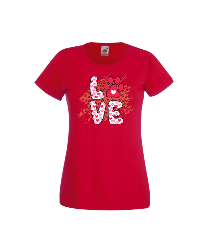 Дамска тениска Свети Валентин Valentines Day Dog Love 1 Дамска тениска Свети Валентин Valentines Day Dog Love 1