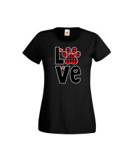 Дамска тениска Свети Валентин Valentines Day Love Dog Paw