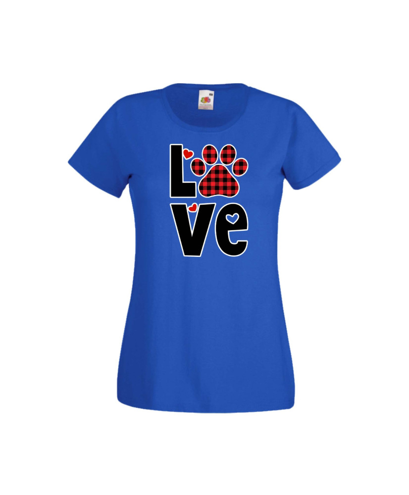 Дамска тениска Свети Валентин Valentines Day Love Dog Paw Дамска тениска Свети Валентин Valentines Day Love Dog Paw