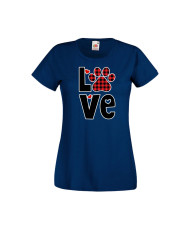 Дамска тениска Свети Валентин Valentines Day Love Dog Paw