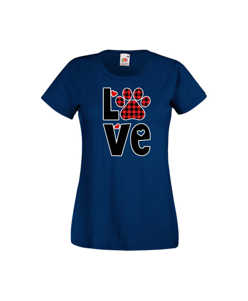 Дамска тениска Свети Валентин Valentines Day Love Dog Paw Дамска тениска Свети Валентин Valentines Day Love Dog Paw