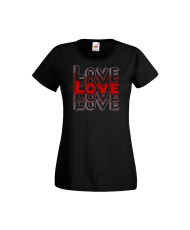 Дамска тениска Свети Валентин Valentines Day LOVE LOVE LOVE 2