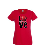 Дамска тениска Свети Валентин Valentines Day Love Dog Paw