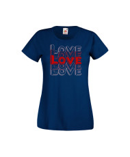 Дамска тениска Свети Валентин Valentines Day LOVE LOVE LOVE 2