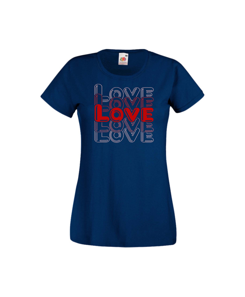 Дамска тениска Свети Валентин Valentines Day LOVE LOVE LOVE 2 Дамска тениска Свети Валентин Valentines Day LOVE LOVE LOVE 2