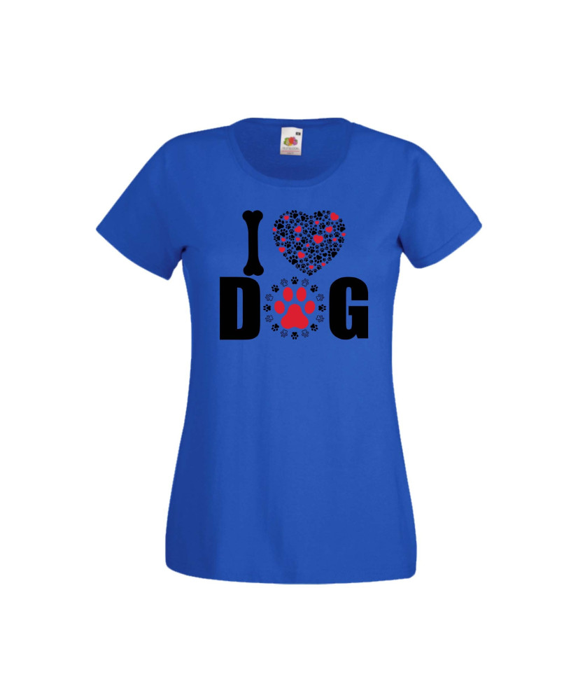 Дамска тениска Свети Валентин Valentines Day I Love Dog Дамска тениска Свети Валентин Valentines Day I Love Dog