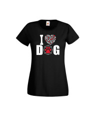 Дамска тениска Свети Валентин Valentines Day I Love Dog