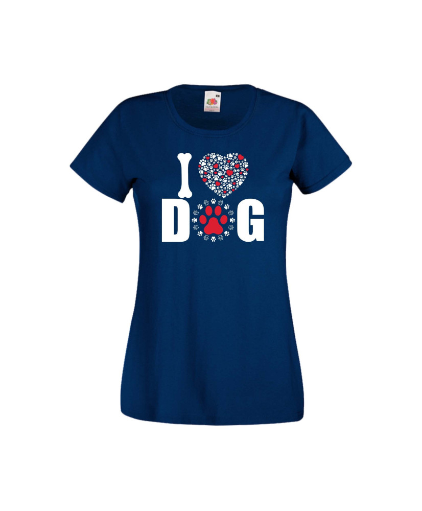 Дамска тениска Свети Валентин Valentines Day I Love Dog Дамска тениска Свети Валентин Valentines Day I Love Dog