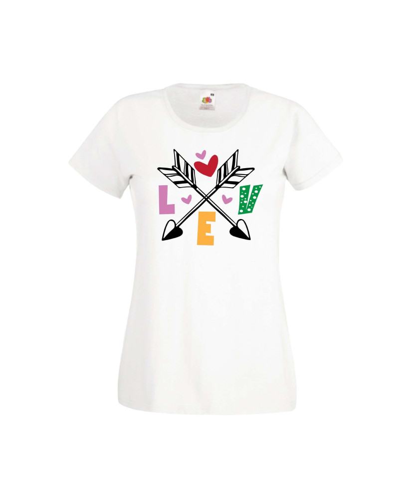 Дамска тениска Свети Валентин Valentines Day Love Cupid Arrows 2 Дамска тениска Свети Валентин Valentines Day Love Cupid Arrows 2