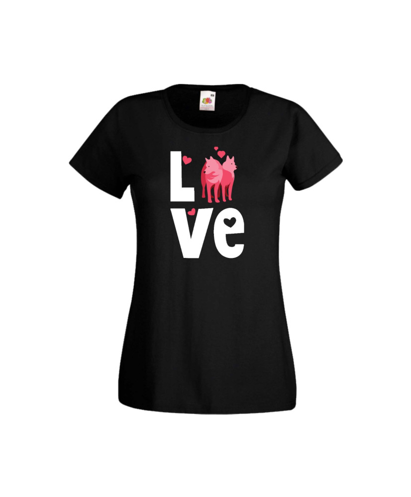 Дамска тениска Свети Валентин Valentines Day Love Dogs Дамска тениска Свети Валентин Valentines Day Love Dogs