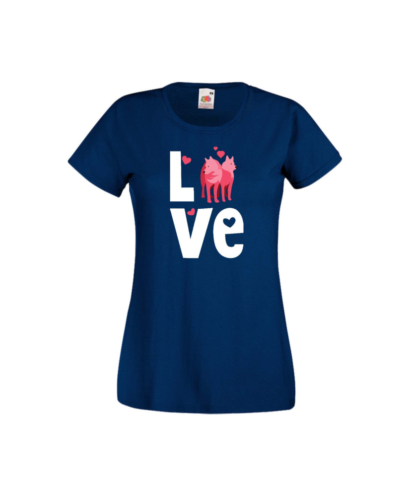 Дамска тениска Свети Валентин Valentines Day Love Dogs Дамска тениска Свети Валентин Valentines Day Love Dogs
