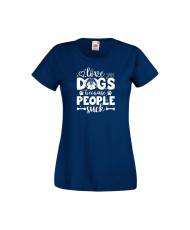 Дамска тениска Свети Валентин Valentines Day Love Dogs Because People Suck