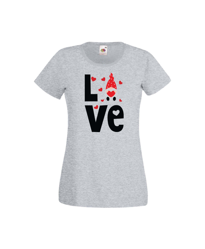 Дамска тениска Свети Валентин Valentines Day Love Gnome Дамска тениска Свети Валентин Valentines Day Love Gnome