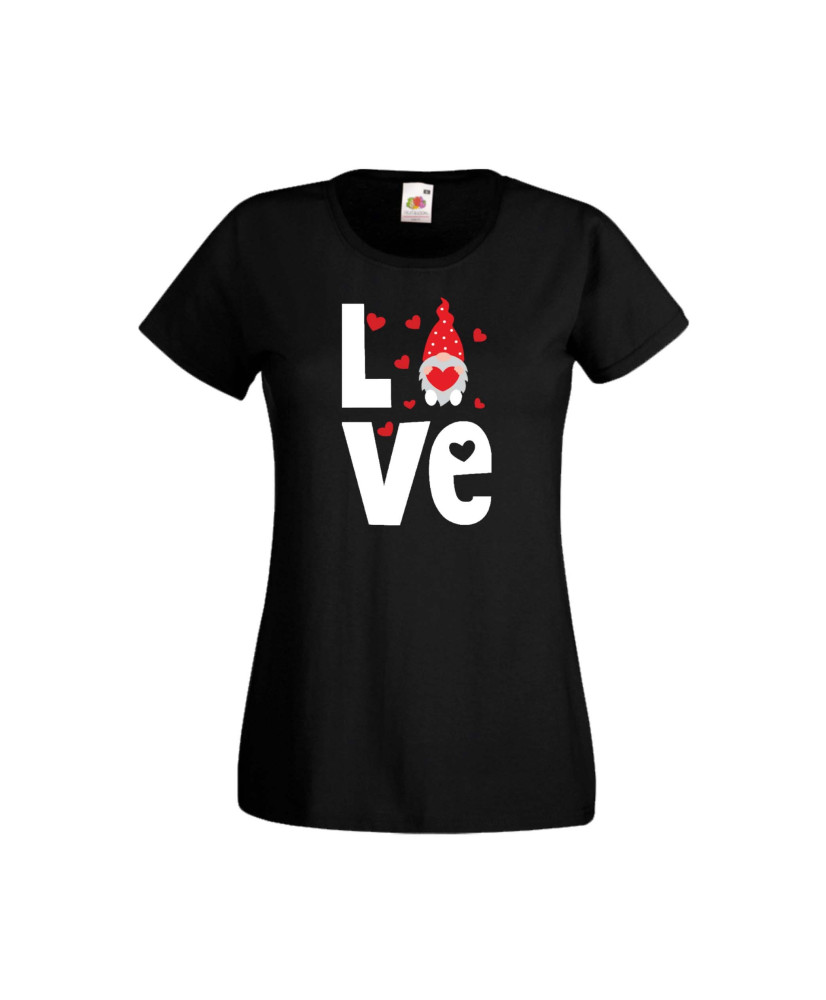 Дамска тениска Свети Валентин Valentines Day Love Gnome Дамска тениска Свети Валентин Valentines Day Love Gnome