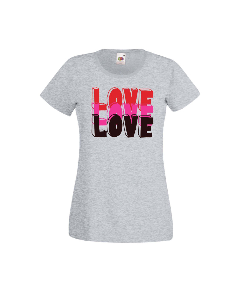 Дамска тениска Свети Валентин Valentines Day LOVE LOVE LOVE 1 Дамска тениска Свети Валентин Valentines Day LOVE LOVE LOVE 1