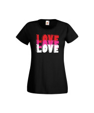 Дамска тениска Свети Валентин Valentines Day LOVE LOVE LOVE 1