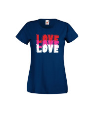Дамска тениска Свети Валентин Valentines Day LOVE LOVE LOVE 1