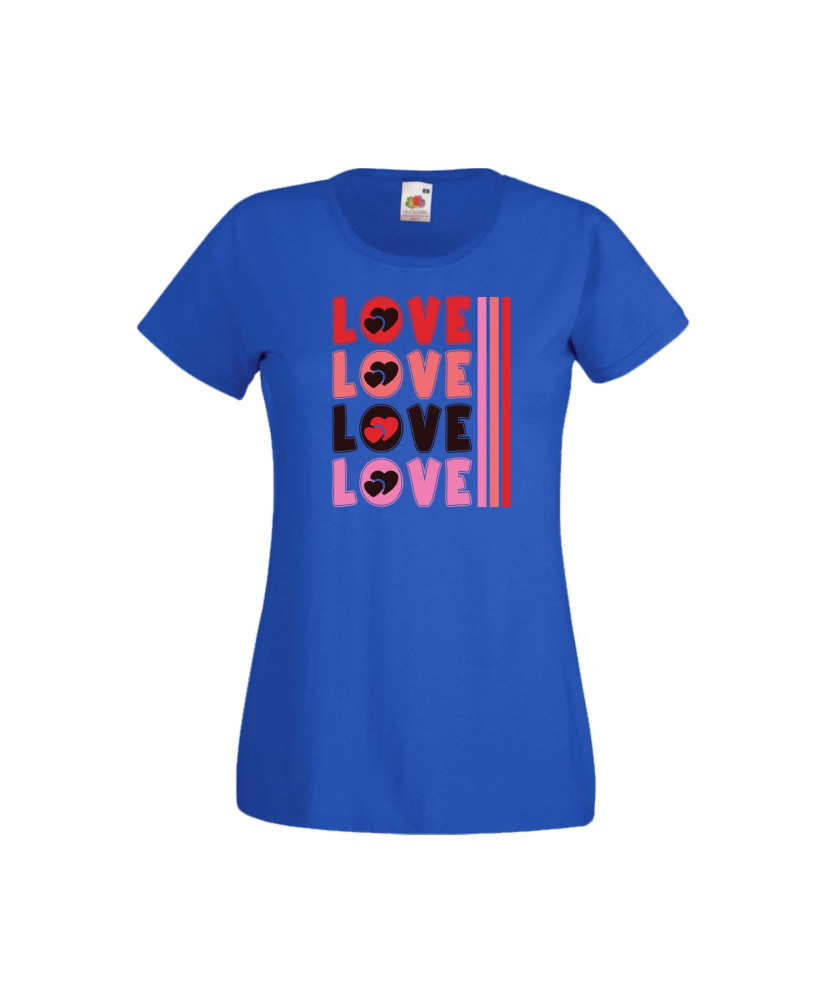 Дамска тениска Свети Валентин Valentines Day LOVE LOVE LOVE 3 Дамска тениска Свети Валентин Valentines Day LOVE LOVE LOVE 3