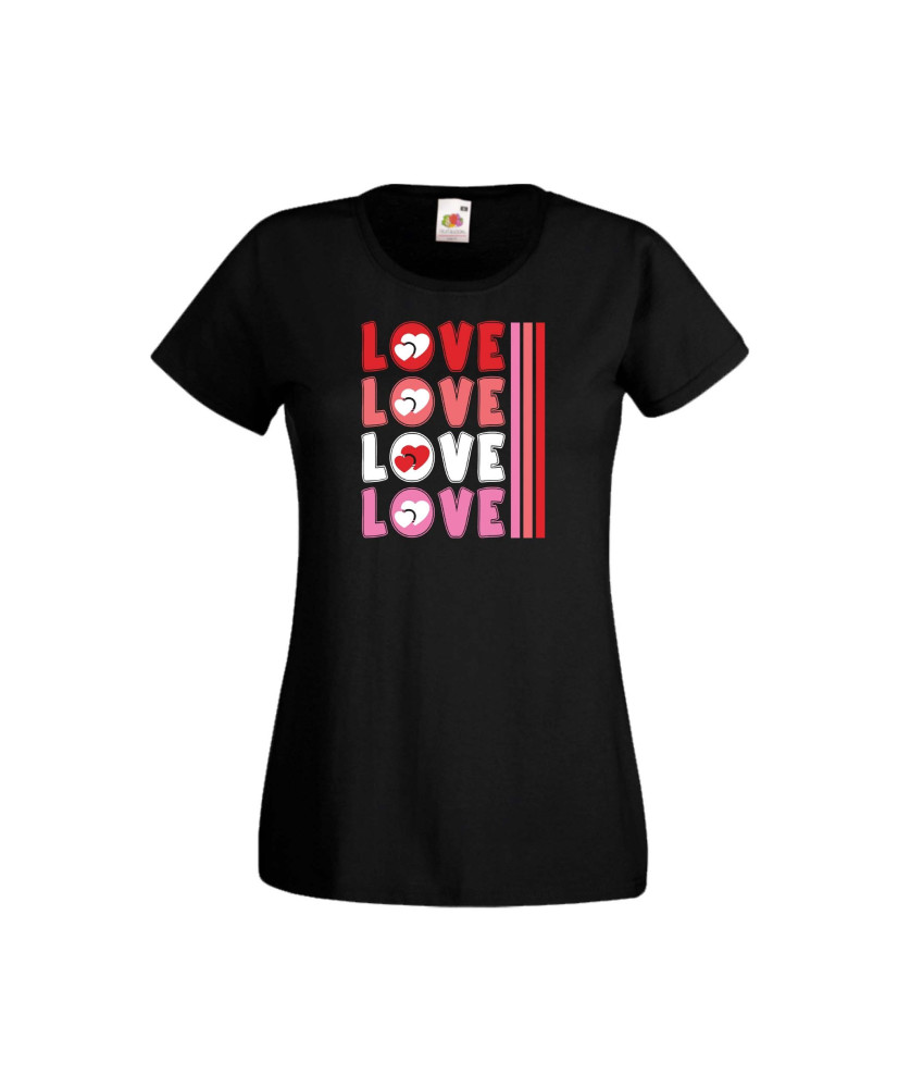 Дамска тениска Свети Валентин Valentines Day LOVE LOVE LOVE 3 Дамска тениска Свети Валентин Valentines Day LOVE LOVE LOVE 3