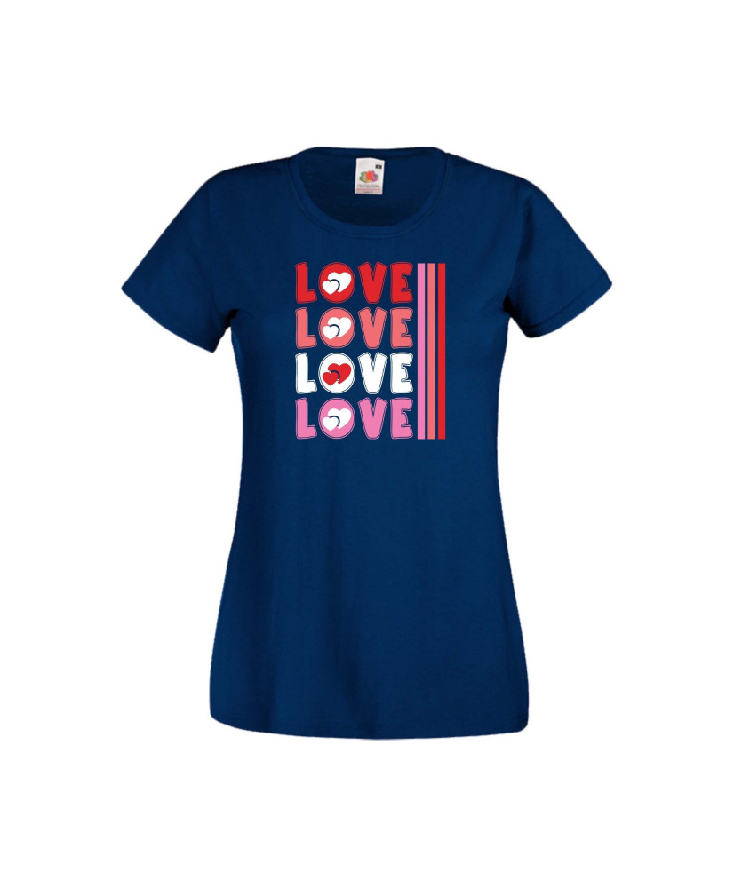 Дамска тениска Свети Валентин Valentines Day LOVE LOVE LOVE 3 Дамска тениска Свети Валентин Valentines Day LOVE LOVE LOVE 3