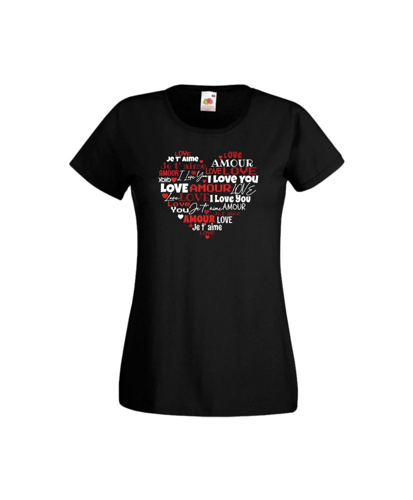 Дамска тениска Свети Валентин Valentines Day Love Word Heart Дамска тениска Свети Валентин Valentines Day Love Word Heart