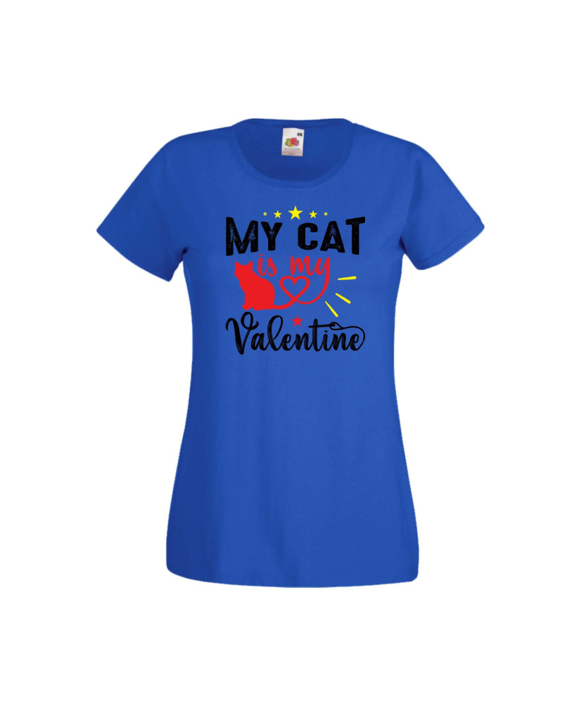 Дамска тениска Свети Валентин Valentines Day My Cat Is My Valentine 1 Дамска тениска Свети Валентин Valentines Day My Cat Is My Valentine 1