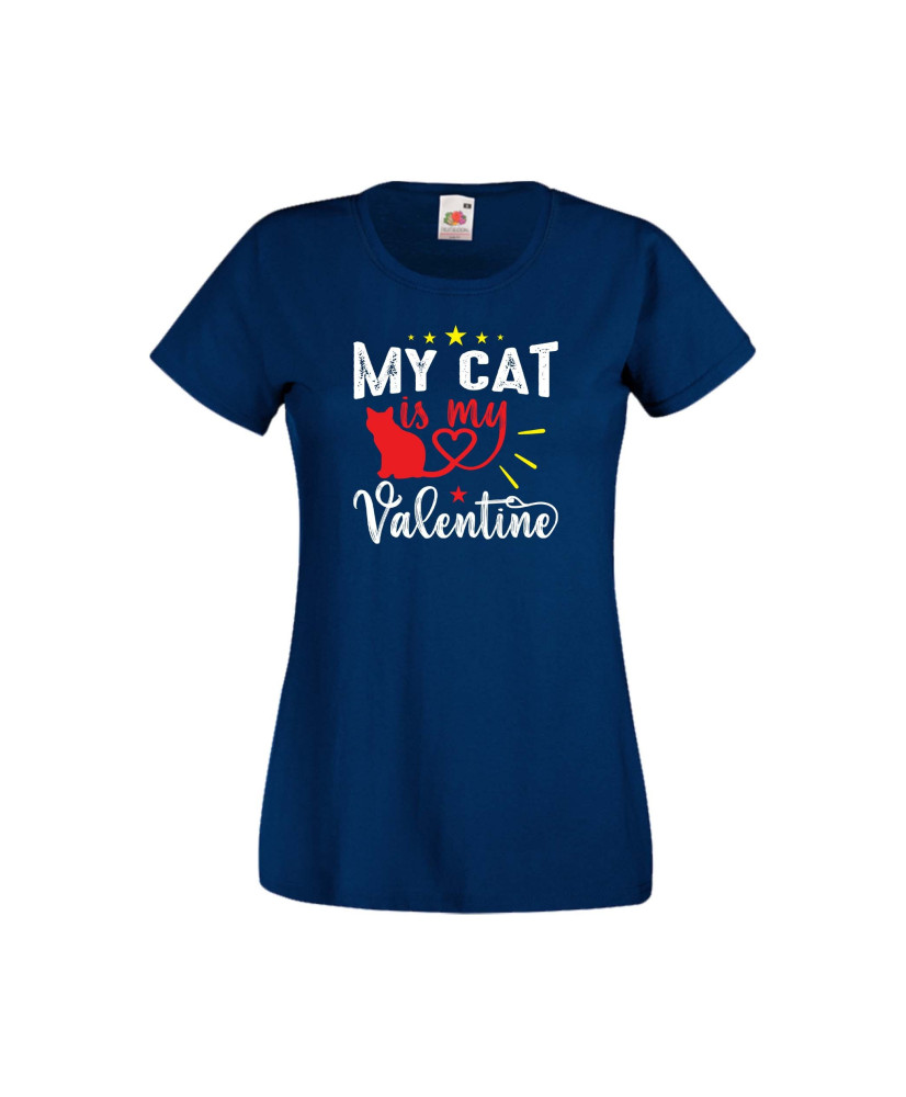Дамска тениска Свети Валентин Valentines Day My Cat Is My Valentine 1 Дамска тениска Свети Валентин Valentines Day My Cat Is My Valentine 1