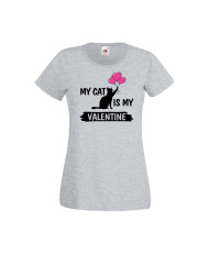Дамска тениска Свети Валентин Valentines Day My Cat Is My Valentine 2