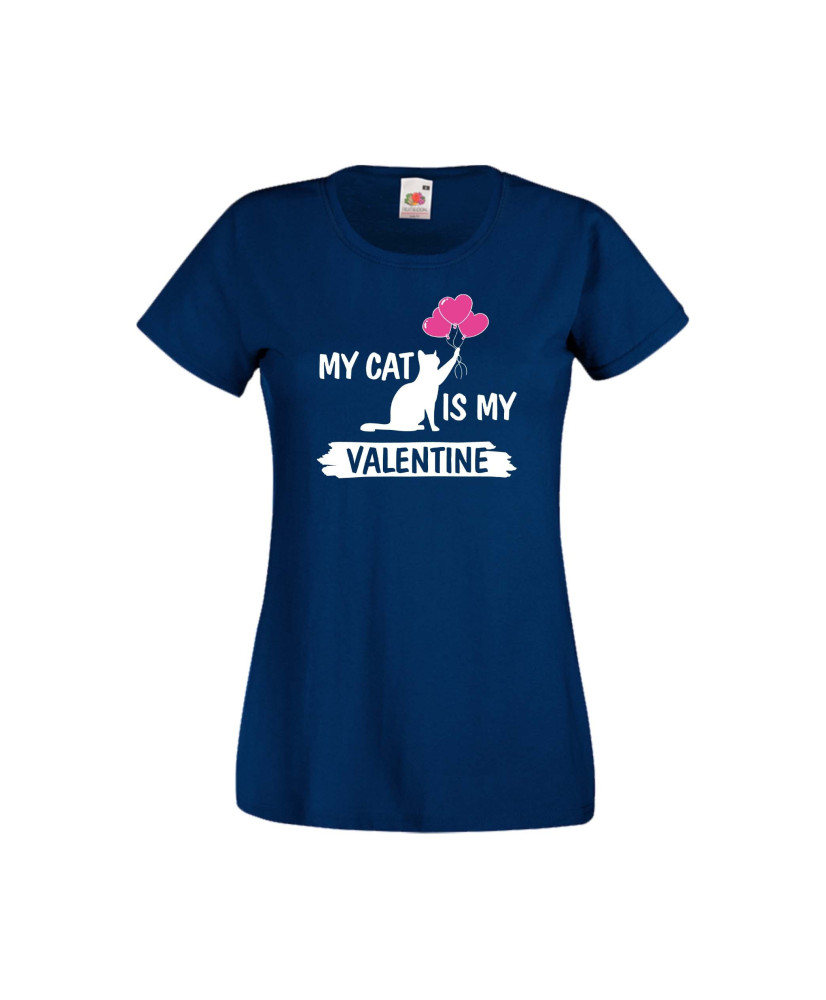Дамска тениска Свети Валентин Valentines Day My Cat Is My Valentine 2 Дамска тениска Свети Валентин Valentines Day My Cat Is My Valentine 2