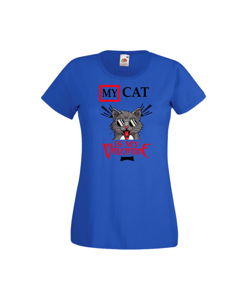 Дамска тениска Свети Валентин Valentines Day My Cat Is My Valentine 3 Дамска тениска Свети Валентин Valentines Day My Cat Is My Valentine 3