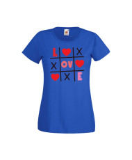 Дамска тениска Свети Валентин Valentines Day Tic Tac Toe Love 1