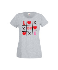 Дамска тениска Свети Валентин Valentines Day Tic Tac Toe Love 1