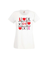 Дамска тениска Свети Валентин Valentines Day Tic Tac Toe Love 1