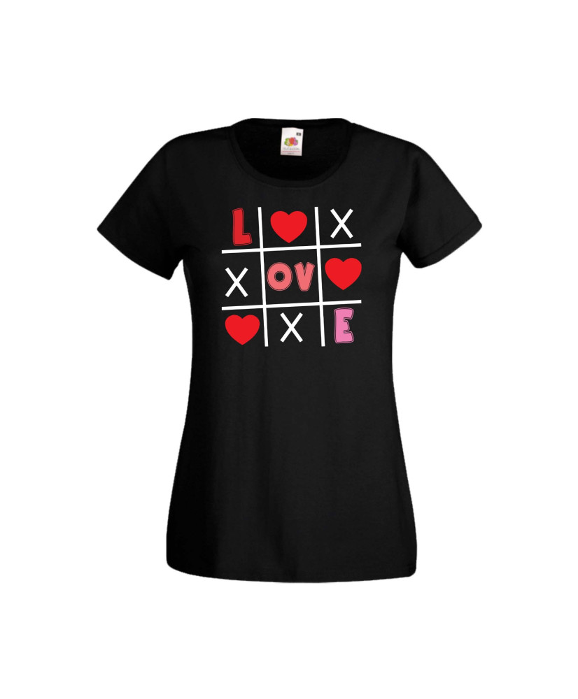 Дамска тениска Свети Валентин Valentines Day Tic Tac Toe Love 1 Дамска тениска Свети Валентин Valentines Day Tic Tac Toe Love 1