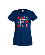 Дамска тениска Свети Валентин Valentines Day Tic Tac Toe Love 1