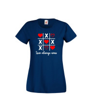 Дамска тениска Свети Валентин Valentines Day Tic Tac Toe Love Always Wins