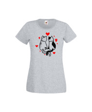 Дамска тениска Свети Валентин Valentines Day Valentine Cat