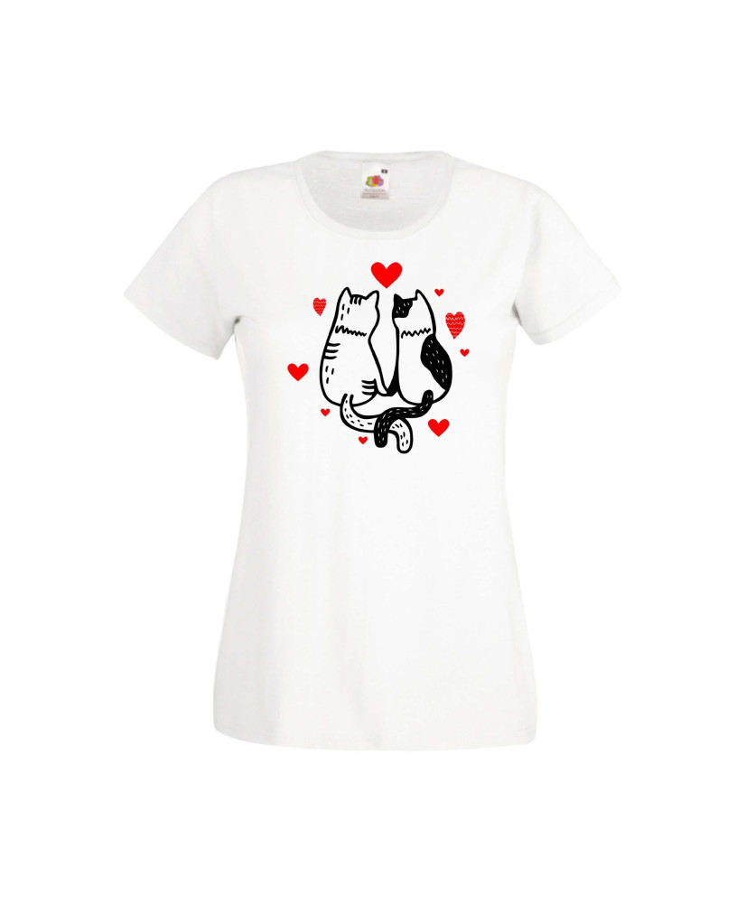 Дамска тениска Свети Валентин Valentines Day Valentine Cat Дамска тениска Свети Валентин Valentines Day Valentine Cat