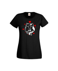 Дамска тениска Свети Валентин Valentines Day Valentine Cat