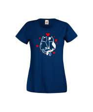 Дамска тениска Свети Валентин Valentines Day Valentine Cat