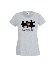 Дамска тениска Свети Валентин Valentines Day We Just Fit